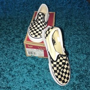 checkered slip-on vans